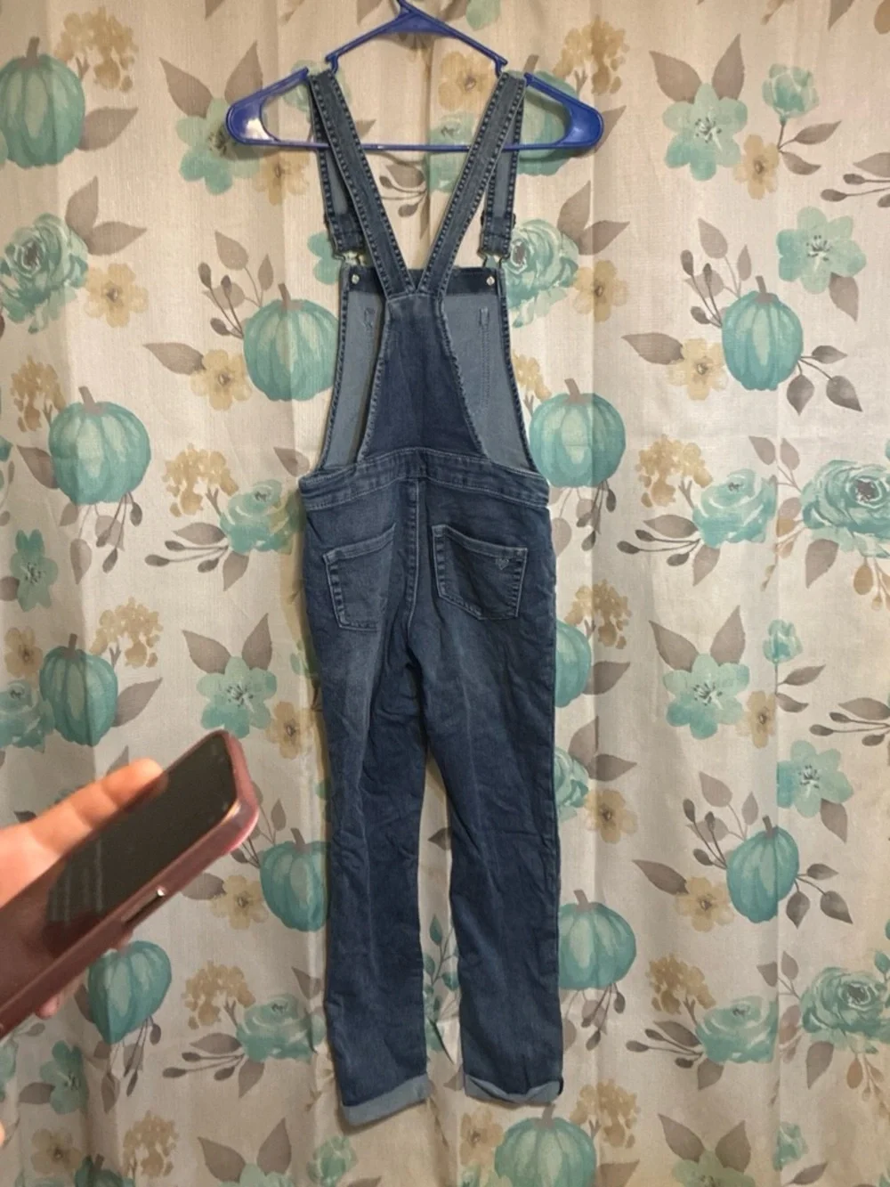 Justice Dark Blue Denim Overalls